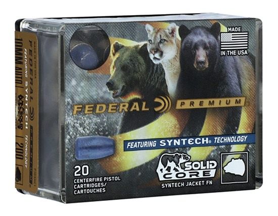 Federal P10SHC1 Premium 10mmAuto 200gr Solid Core Synthetic Flat Nose 20 Pe view 2