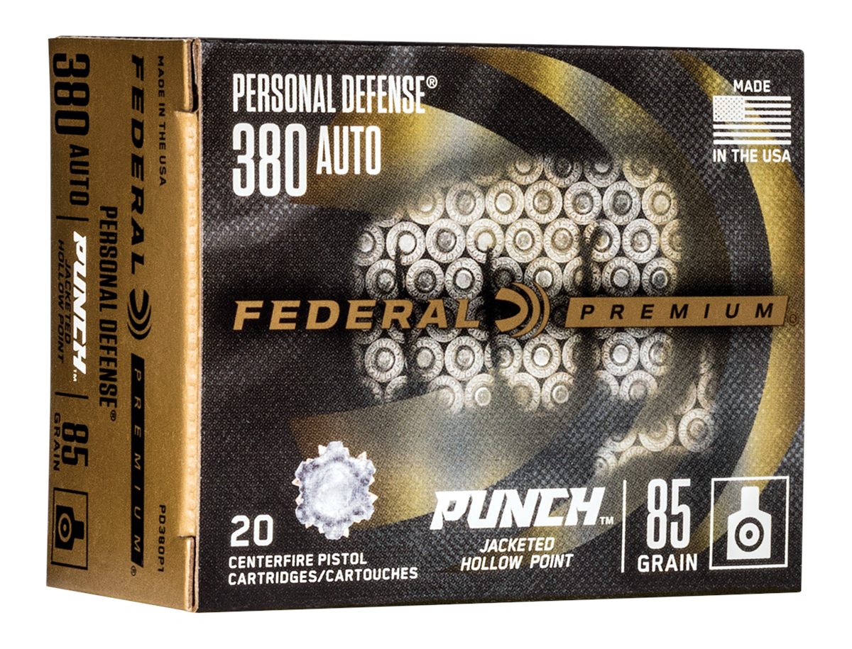Federal PD380P1 Punch Personal Defense 380ACP 85gr Jacketed Hollow Point 20