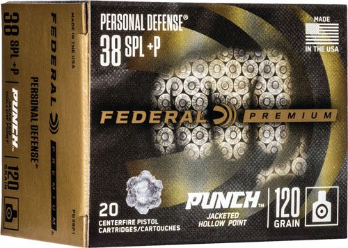 Federal PD38P1 Punch Personal Defense 38 Special+P 120gr Jacketed Hollow Po view 6