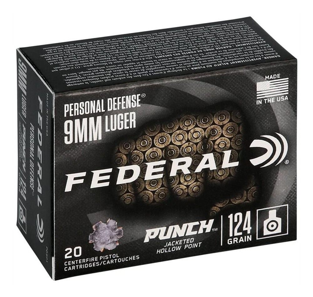 Federal PD9P1 Punch Personal Defense 9mmLuger 124gr Jacketed Hollow Point 2 view 2