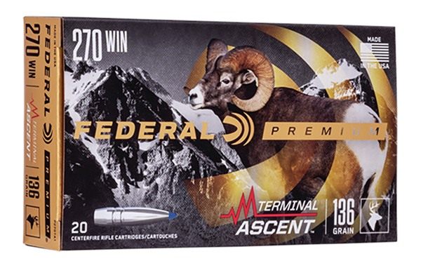 Federal Cartridge Terminal Ascent Rifle Ammunition .270 Win 136 gr 3000 fps view 3