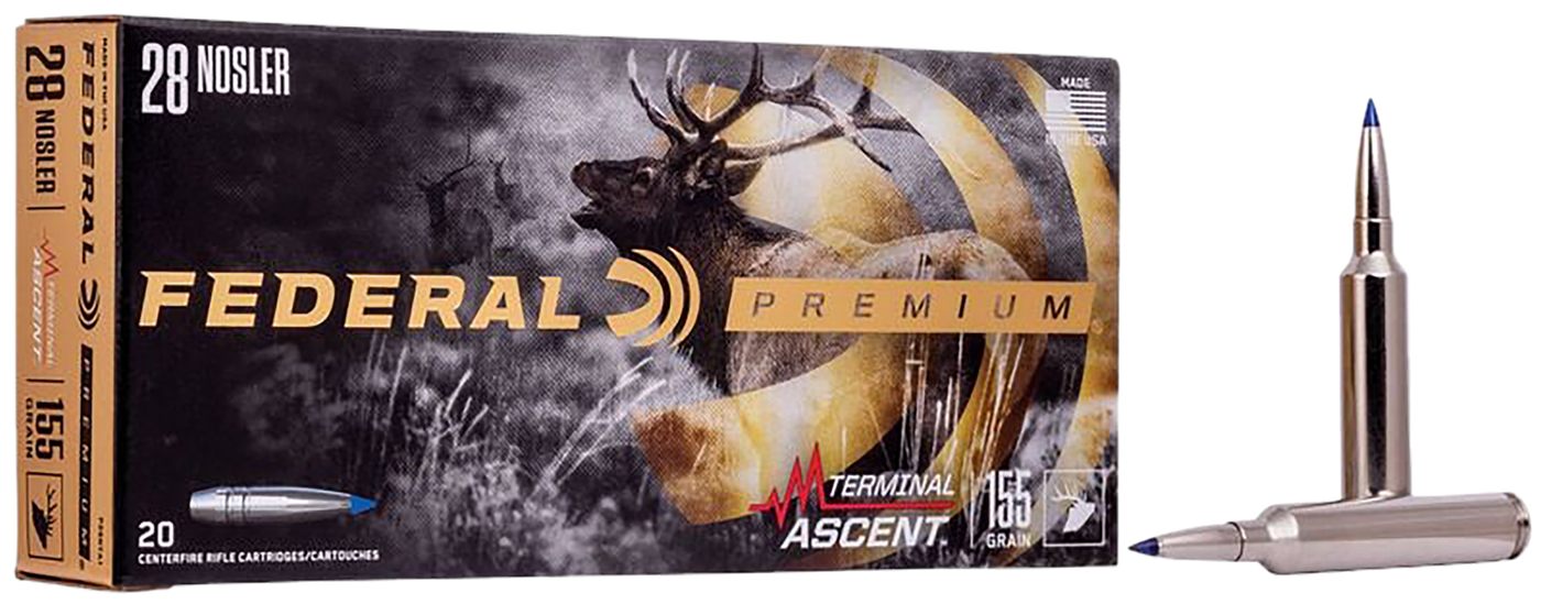 Federal P28NTA1 Premium 28 Nosler 155gr Terminal Ascent 20 Per Box/10 Case