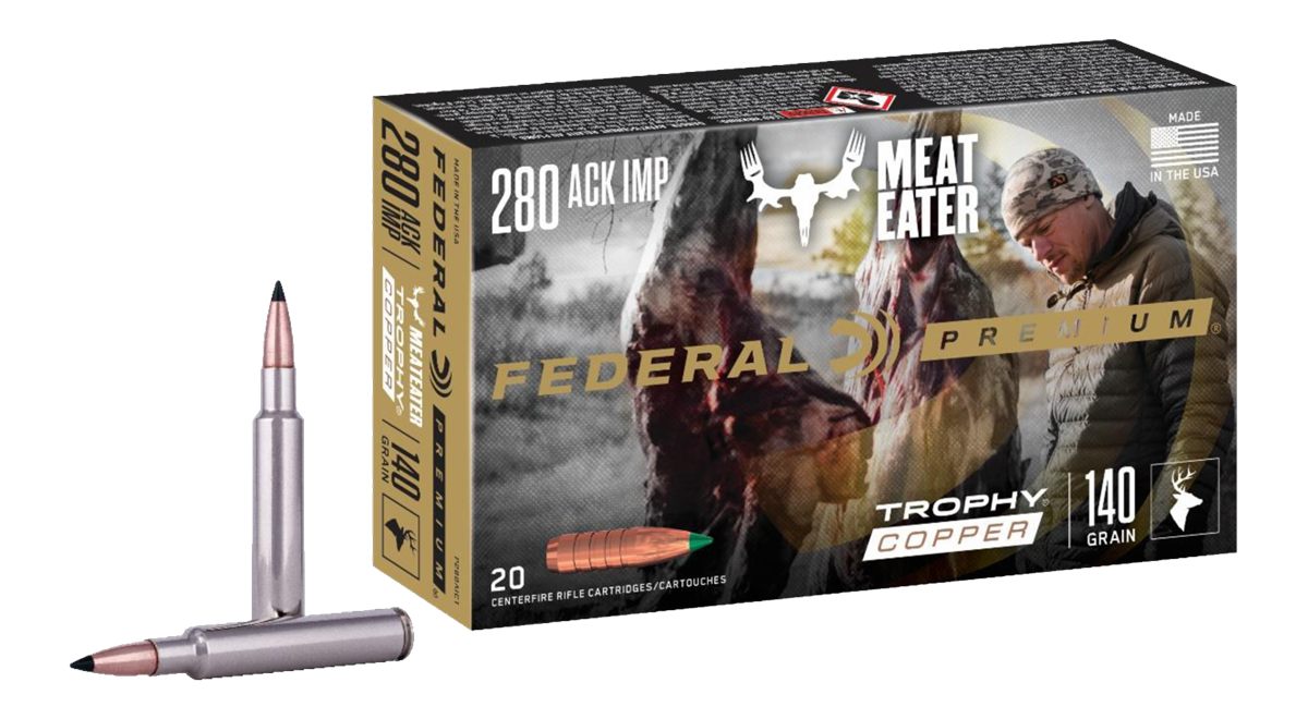 Federal P280A1TC1 Premium 280 Ackley Improved 140gr Trophy Copper 20 Per Bo