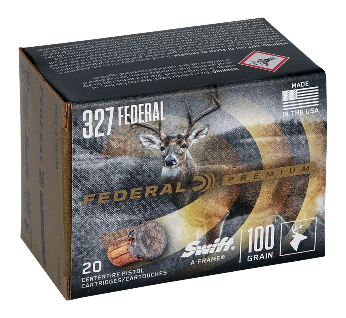 Federal Swift A- Handgun Ammunition .327 Mag 100gr JHP 1500 fps 20/ct