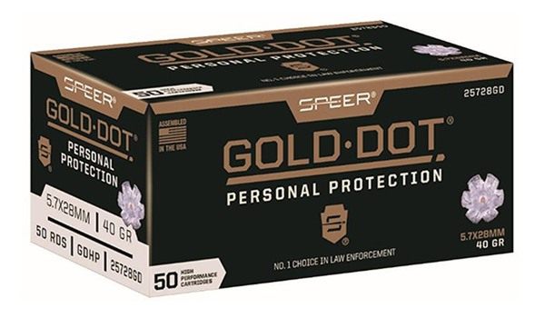 Speer Gold Dot Handgun Ammunition 5.7X28mm 40gr HP 50/ct
