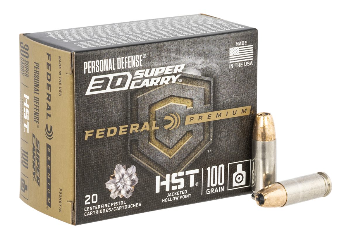 Federal Cartridge P30HST1S Premium Personal Defense 30 Super Carry 100gr HS