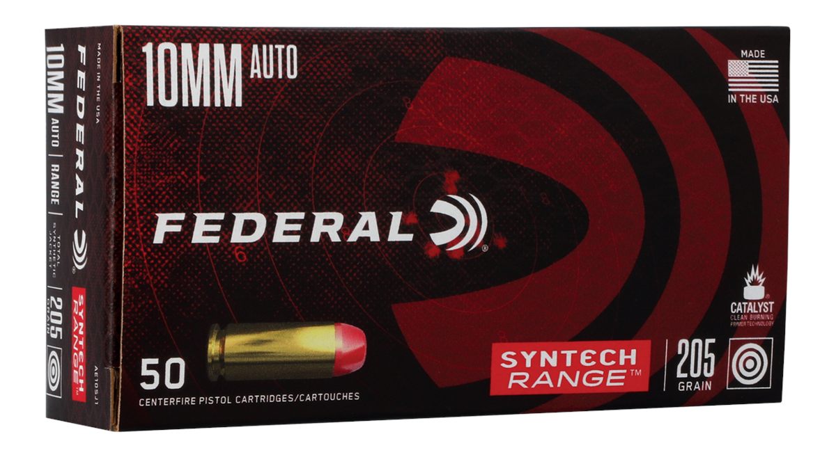Federal AE10SJ1 Syntech Range 10mmAuto 205gr Total Jacket Flat Nose 50 Per