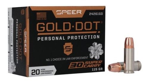 Speer Gold Dot Handgun Ammunition .30 SC 115gr HP 1150 fps 20/ct