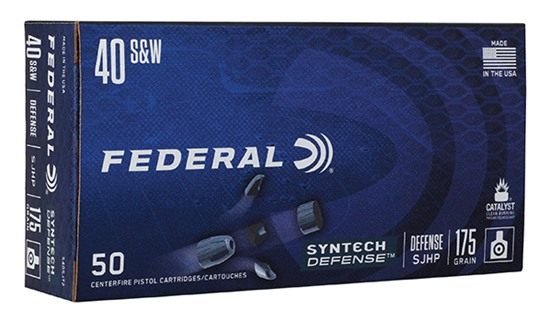 Federal Syntech Defense Handgun Ammunition .40 S W 175gr SJHP 1000 fps 50/c