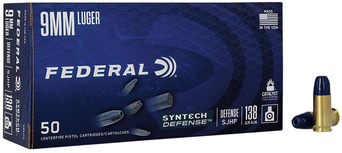 Federal S9SJT2 Syntech Defense 9mmLuger 138gr Segmented Jacketed Hollow Poi
