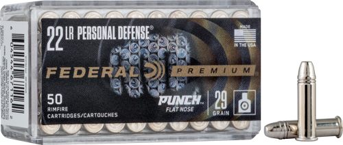 Federal Personal Defense Punch Rimfire Ammunition .22 LR PUNCH 29gr FN 1080 fps 50/ct view 2