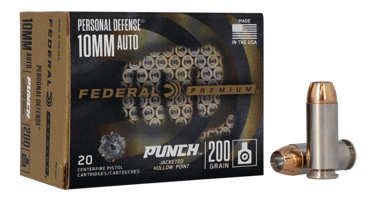 Federal PD10P1 Punch Personal Defense 10mmAuto 200gr Jacketed Hollow Point