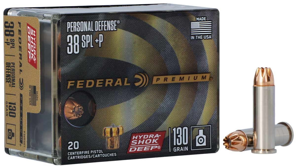 Federal P38HSD1 Premium Personal Defense 38 Special+P 130gr Hydra-Shok Deep