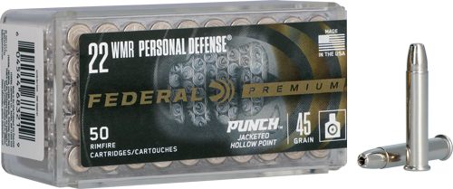 Federal PD22WMR1 Premium Personal Defense Punch 22WMR 45gr Jacketed Hollow view 4