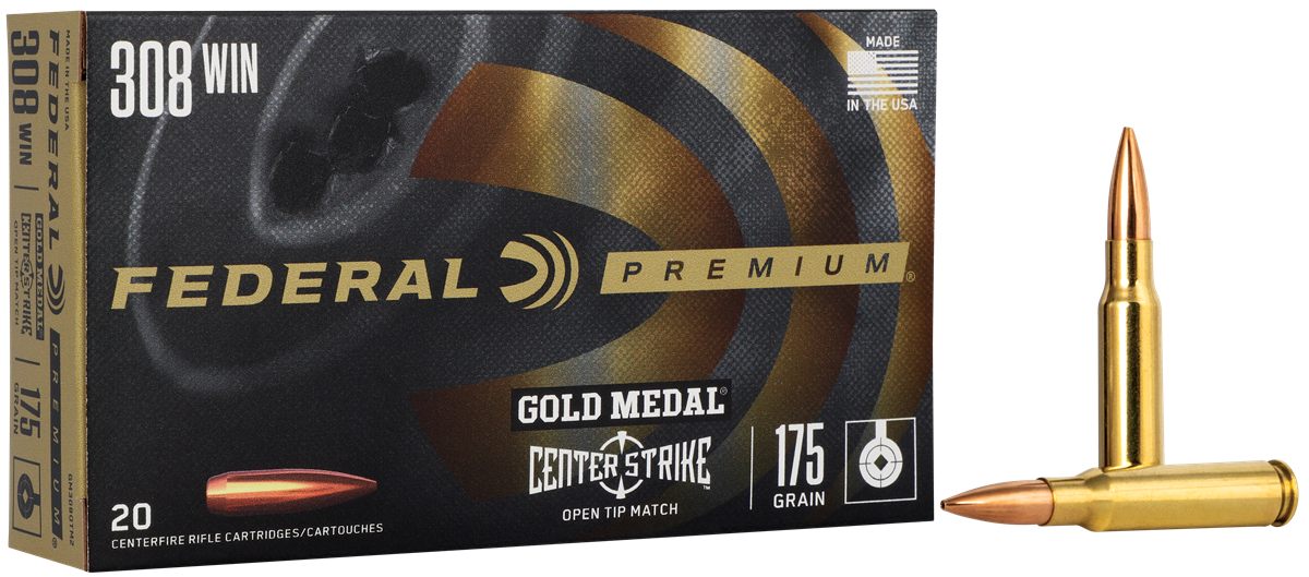 Federal GM308OTM2 Premium Gold Medal 308 Win 175gr Open Tip Match 20 Per Bo