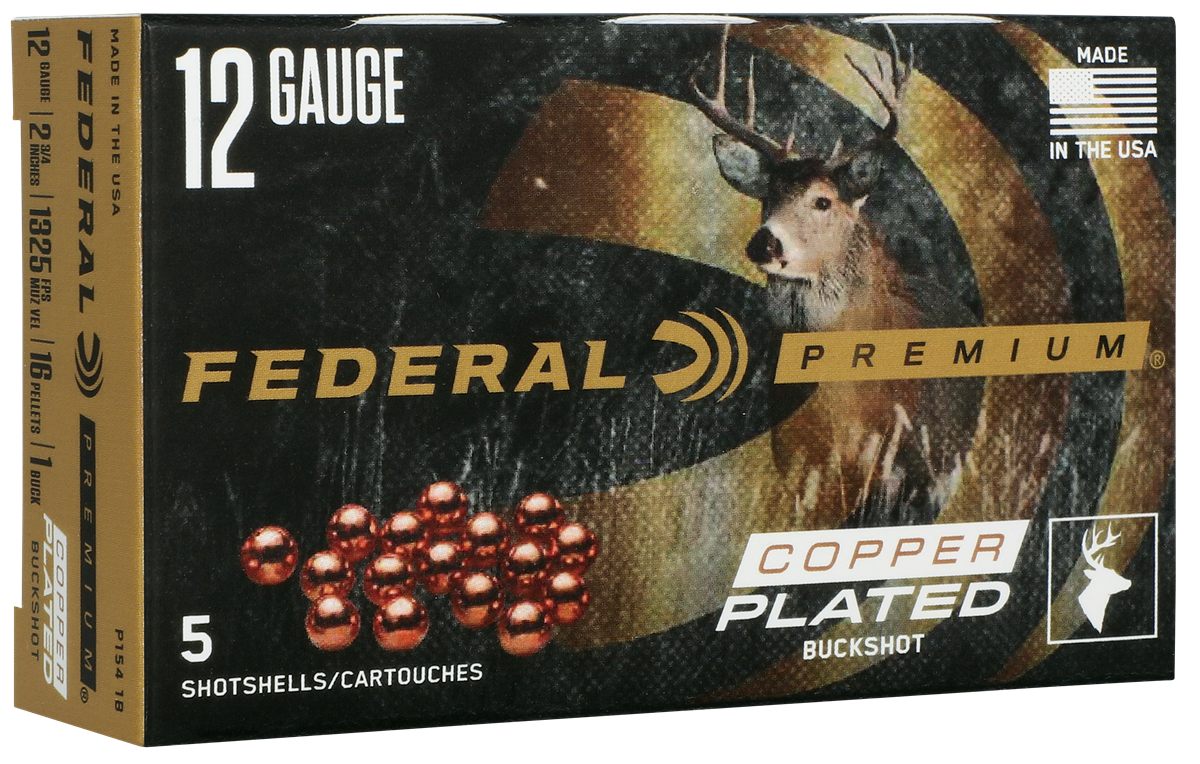 Federal P1541B Premium Max Buck 12 Gauge 2.75in 1 16 Pellets 5 Per Box/50 C