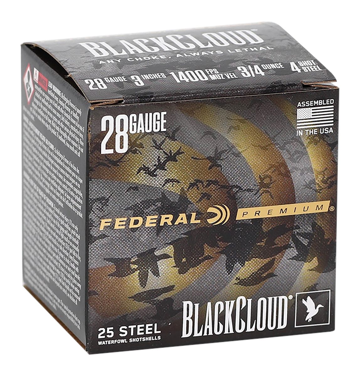 Federal Ammo PWBX2854 Black Cloud FS 28 Gauge 3in 3/4oz 4 Shot 25 Per Box/1