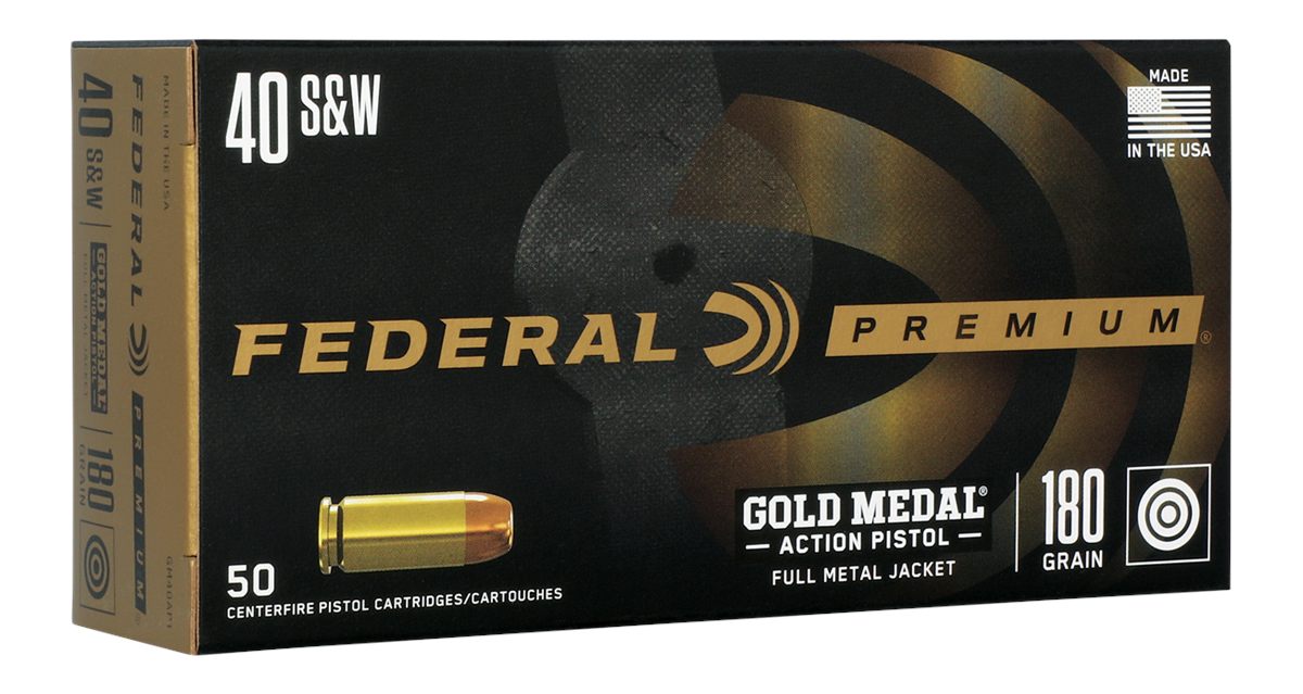 Federal GM40AP1 Gold Medal Centerfire Pistol 40S W 180gr Full Metal Jacket