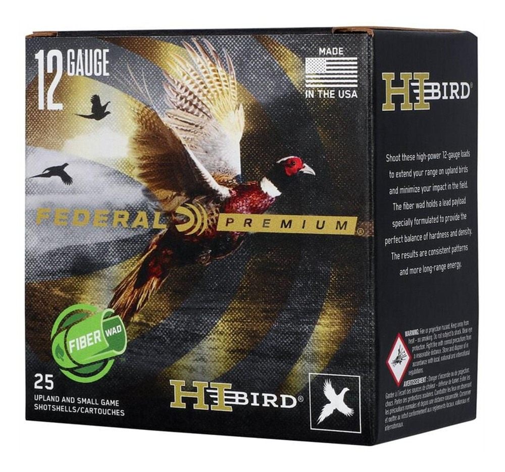 Federal HVF12HW5 Premium Hi-Bird 12 Gauge 2.75in 1 1/4oz 5 Shot 25 Per Box/ view 2