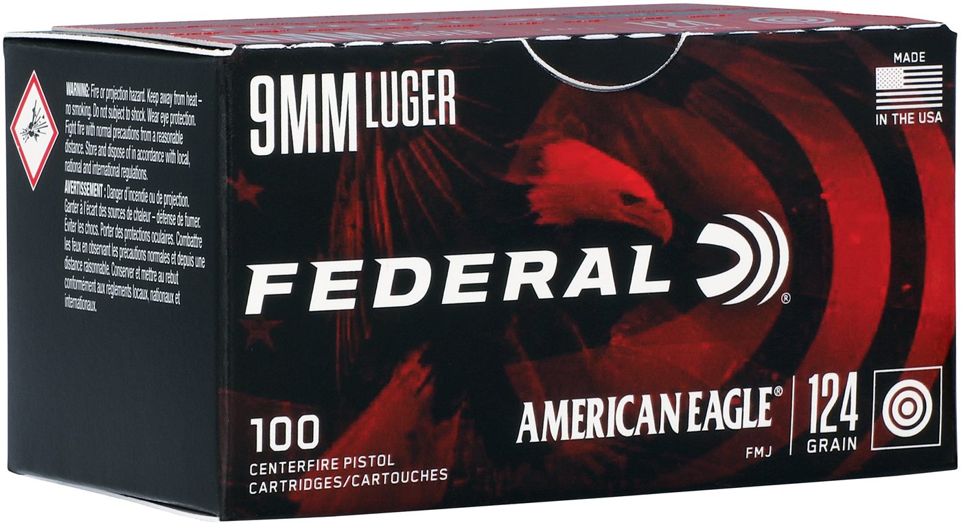 Federal Cartridge AE9AP100 American Eagle Handgun 9mmLuger 124gr Full Metal view 2