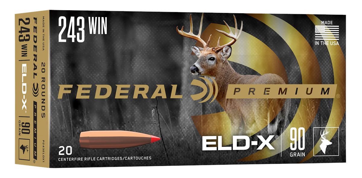 Federal Premium ELD-X Rifle Ammunition .243 Win 90gr HP 3100 fps 20/ct