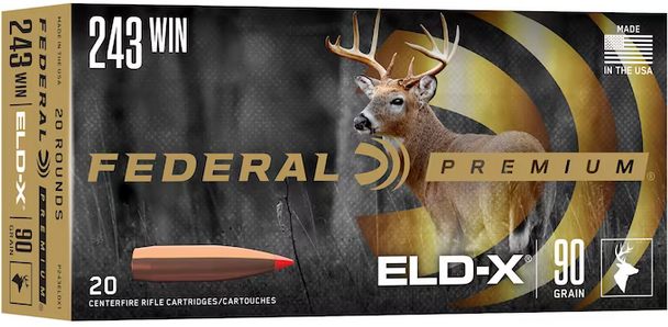 Federal Premium ELD-X Rifle Ammunition .243 Win 90gr HP 3100 fps 20/ct view 2