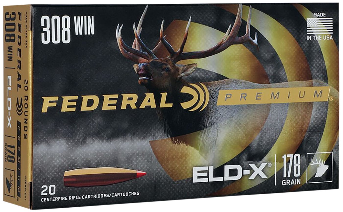 Federal Premium ELD-X Rifle Ammunition .308 Win 178gr PT 2610 fps 20/ct