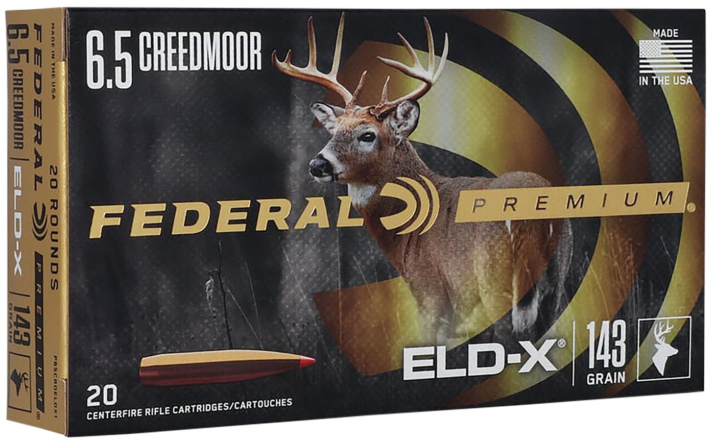 Federal P65CRDELDX1 Premium ELD-X 6.5 Creedmoor 143gr 20 Per Box/10 Case
