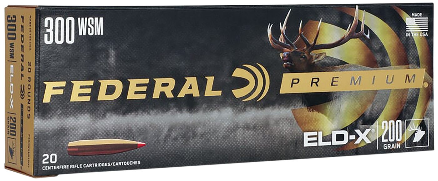 Federal Premium ELD-X Rifle Ammunition .300 WSM 200gr PT 2820 fps 20/ct