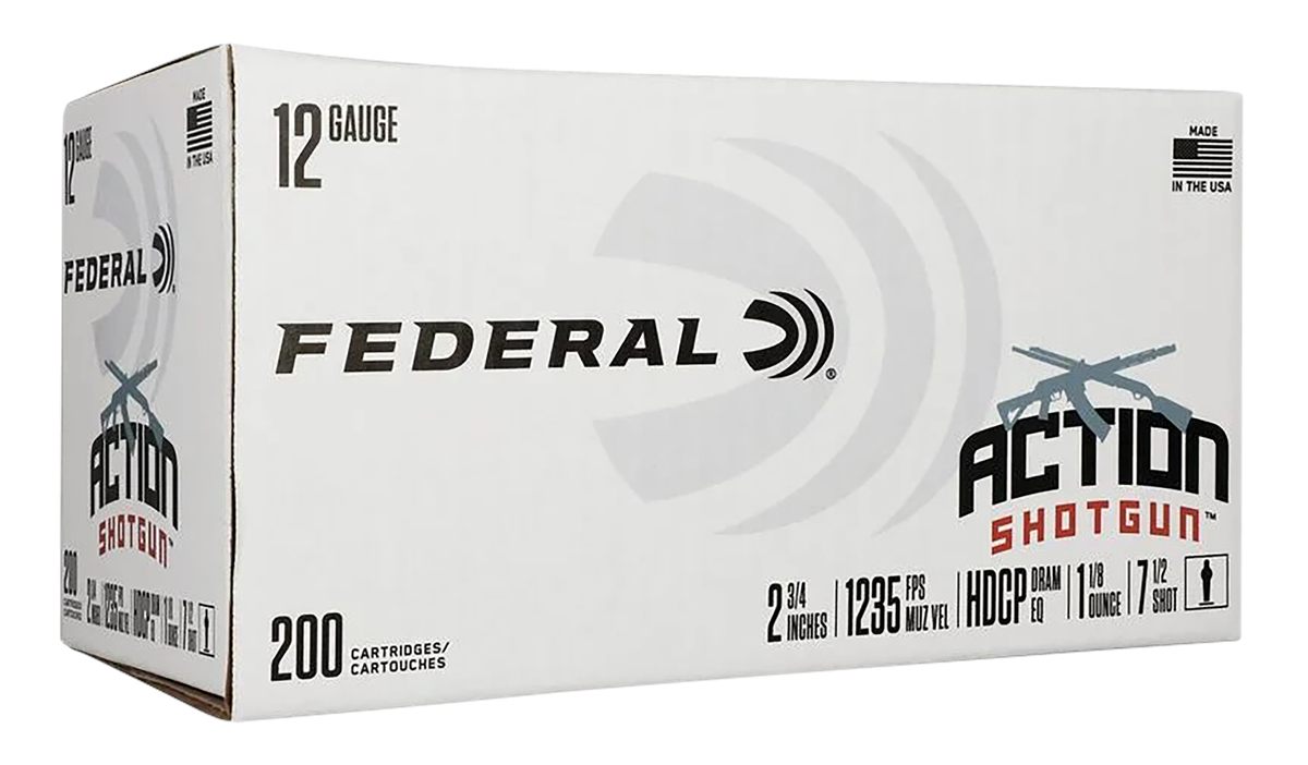 Federal AS12H75 Action Shotgun 12 Gauge 2.75in 1 1/8oz 7.5 200 Per Box/1 Ca