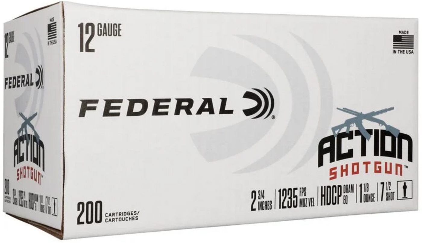 Federal AS12H75 Action Shotgun 12 Gauge 2.75in 1 1/8oz 7.5 200 Per Box/1 Ca view 2