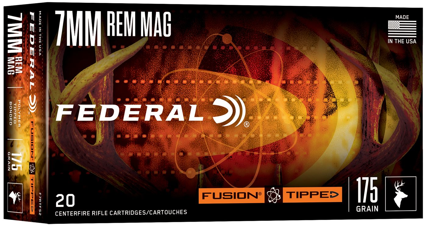 Federal Fusion Tipped Rifle Ammunition 7mm Rem Mag 175gr PT 2860 fps 20/ct