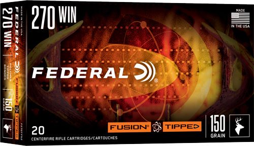 Federal Fusion Tipped Rifle Ammunition 270 Win 150gr PT 2850 fps 20/ct view 3