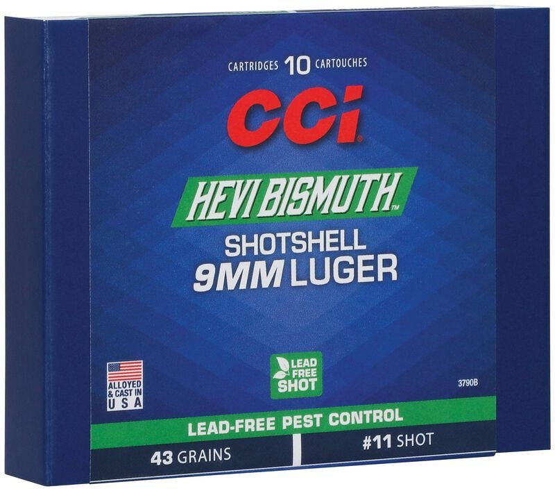 CCI Hevi Bismuth Centerfire Shotshell 9mm Luger 43gr 11 950 fps 10/ct view 2