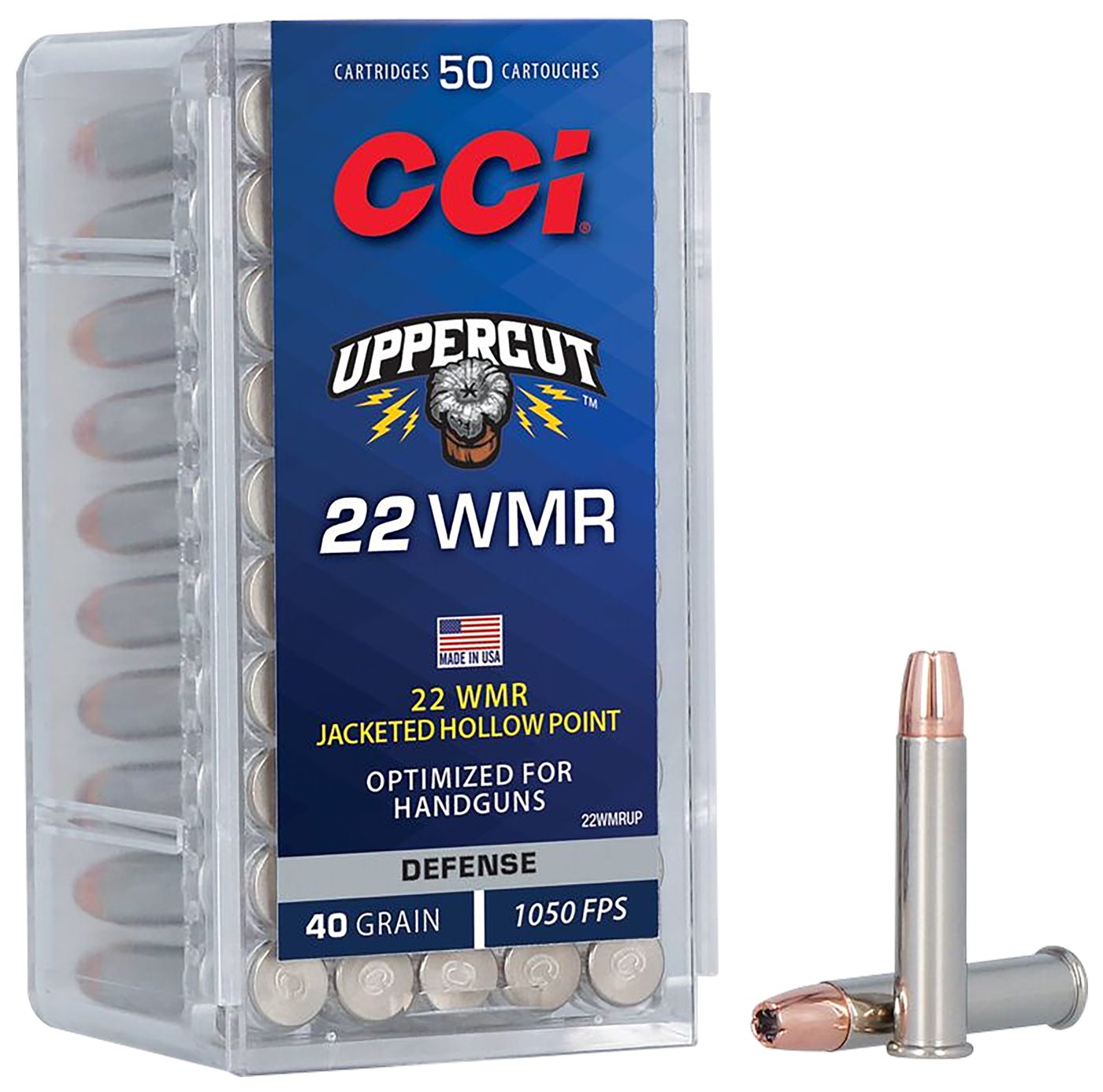 CCI 22WMRUP Uppercut 40gr Jacketed Hollow Point 50 Per Box/40 Case