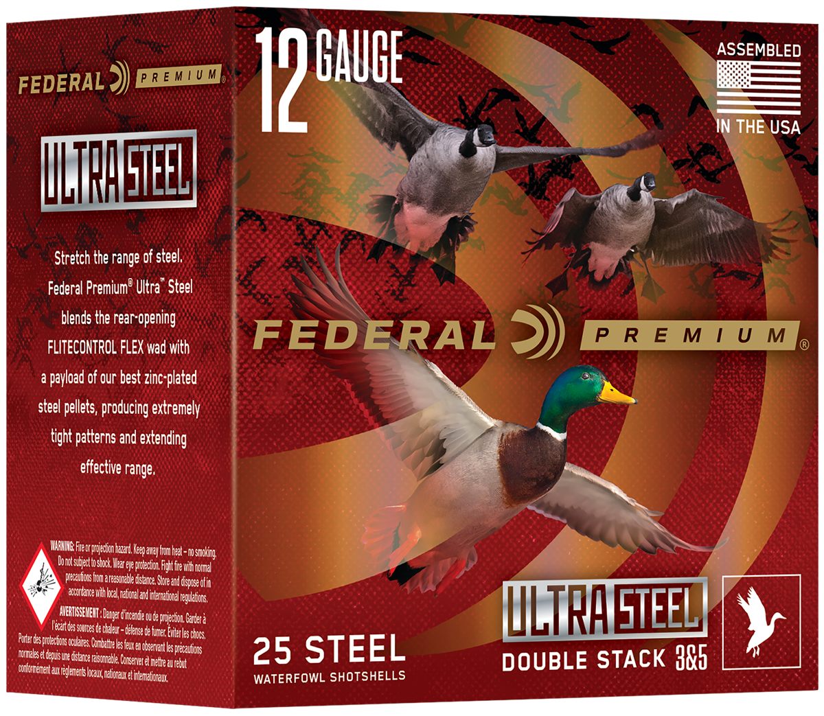 Federal Premium Ultra Steel Shotshells 12ga 3in 1/4oz 1450 fps BB 2 10/ct