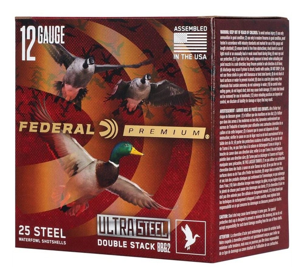 Federal Premium Ultra Steel Shotshells 12ga 3in 1/4oz 1450 fps BB 2 10/ct view 2
