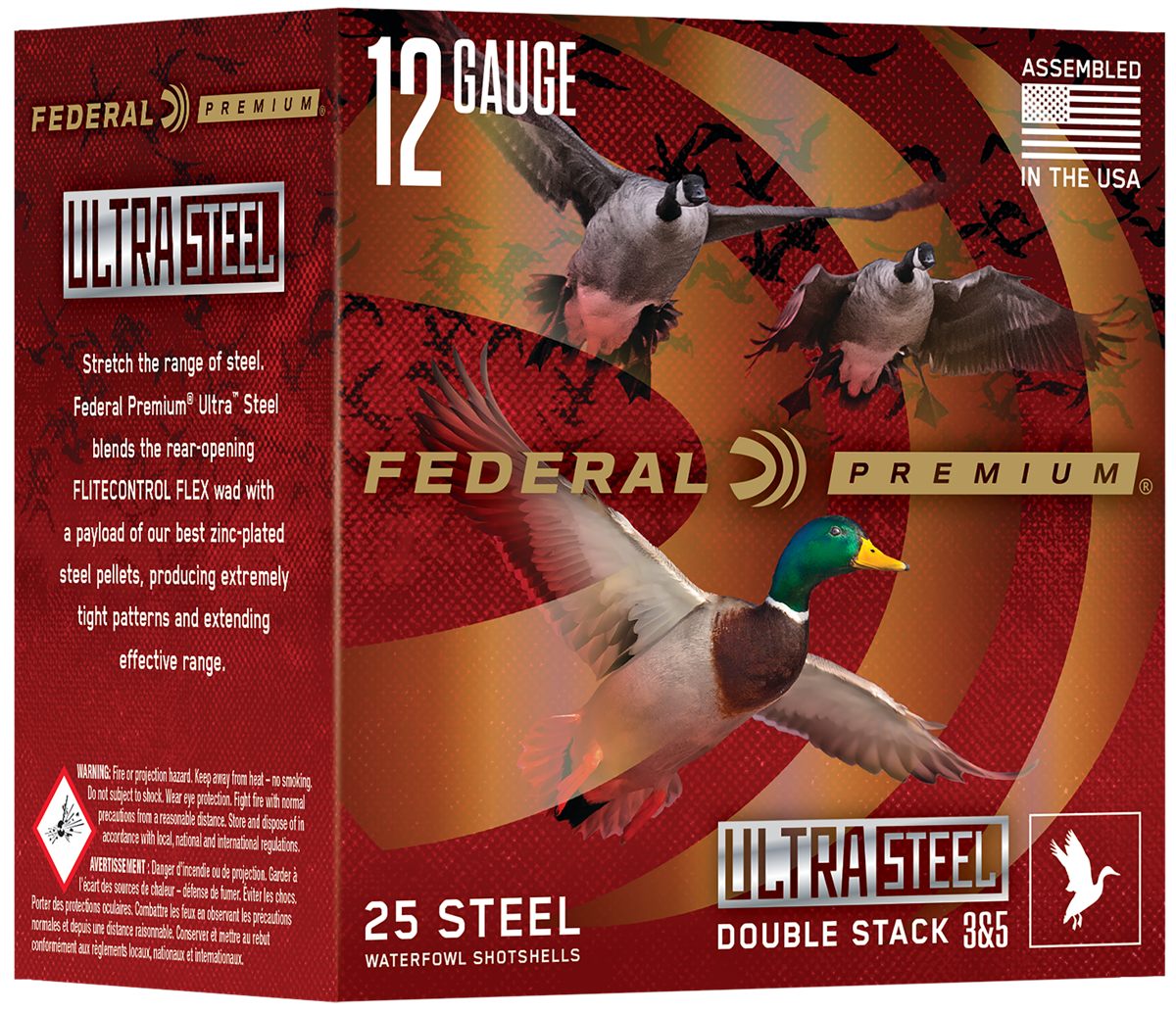 Federal Ammo Premium Ultra Steel Shotshells 12ga 3in 1/4oz 1450 fps 2 5 10/