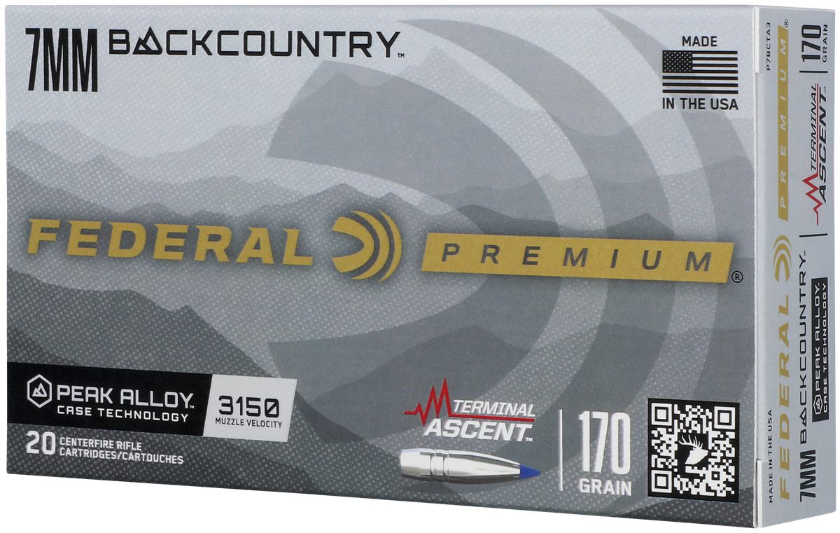 Federal Terminal Ascent Rifle Ammunition 7mm Backcountry 170gr PT 2950 fps