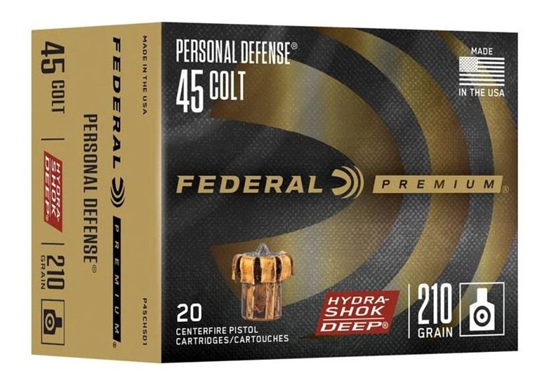Federal Hydra-Shok Deep Handgun Ammunition .45 Colt 210 gr JHP 913 fps 20/c