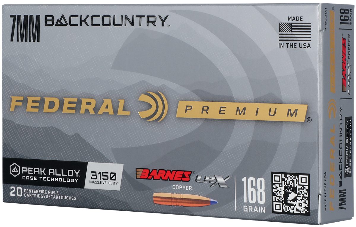 Federal Ammo Barnes LRX Rifle Ammunition 7mm Backcountry 168gr PT 3150 fps