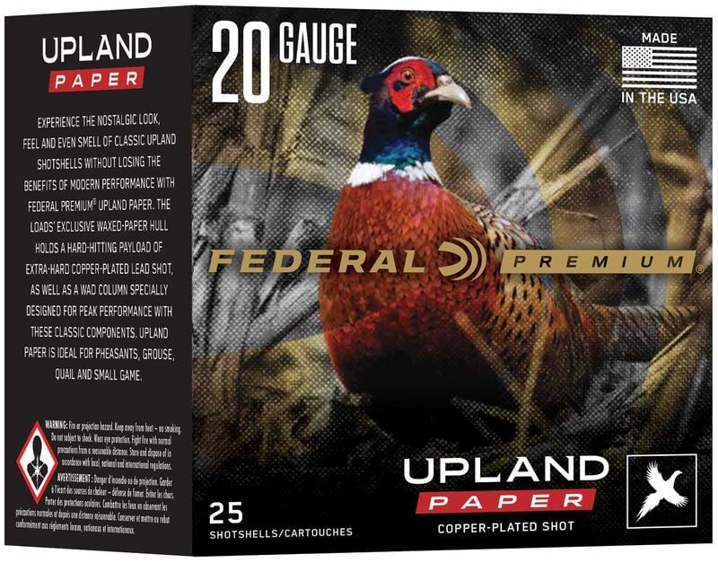 Federal Ammo Premium Upland Paper Shotshells 20ga 2-3/4in 1oz 1250 fps 4 25