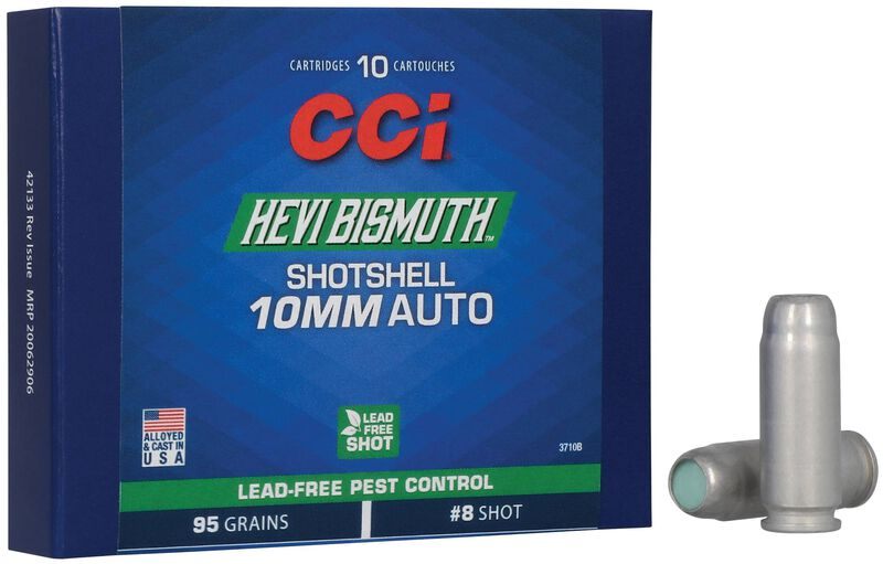 CCI Pest Control Bismuth Shotshell Ammunition 10mm Auto 8 1300 fps 10/ct view 2
