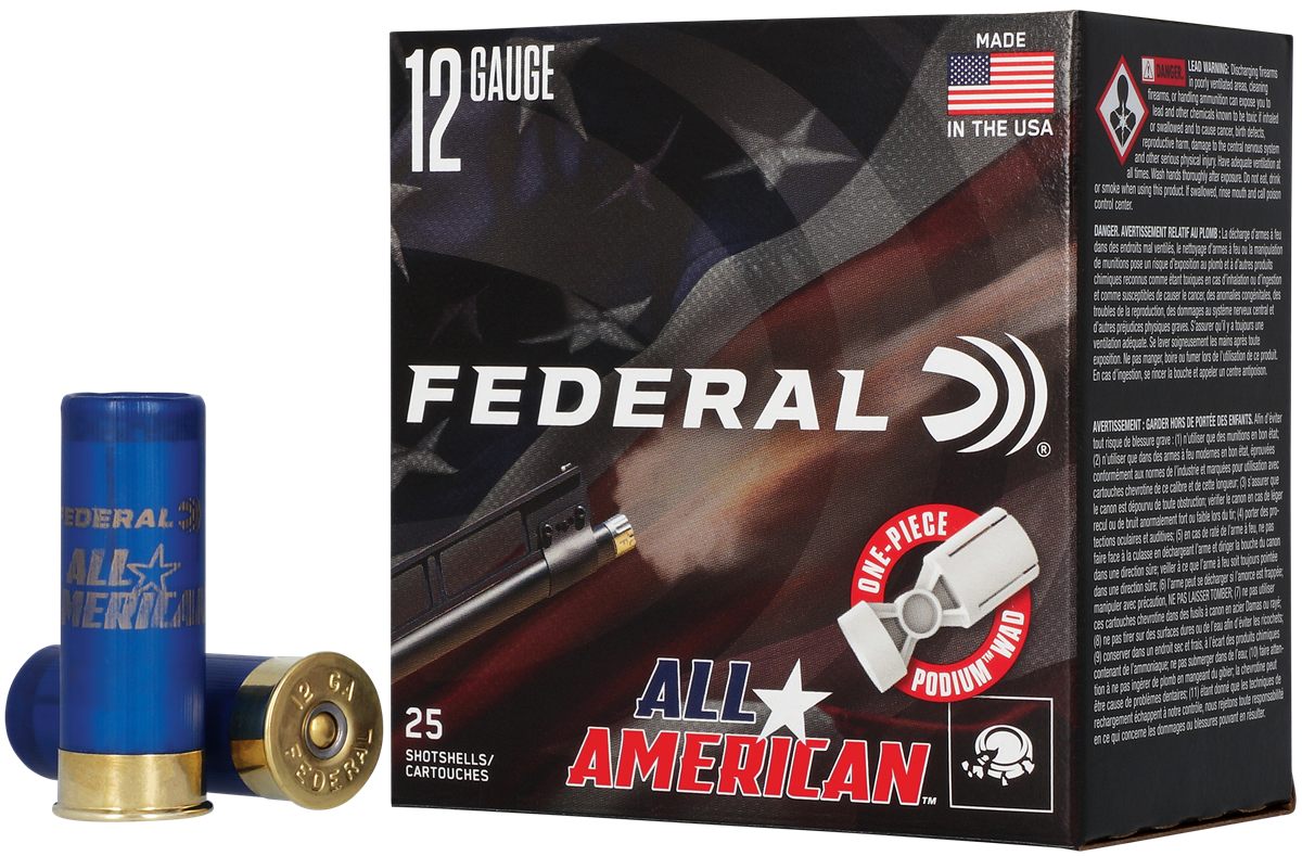 Federal FAA12H8 All-American 12 Gauge 2.75in 1 1/8oz 8 Shot 25 Per Box/10 C view 2