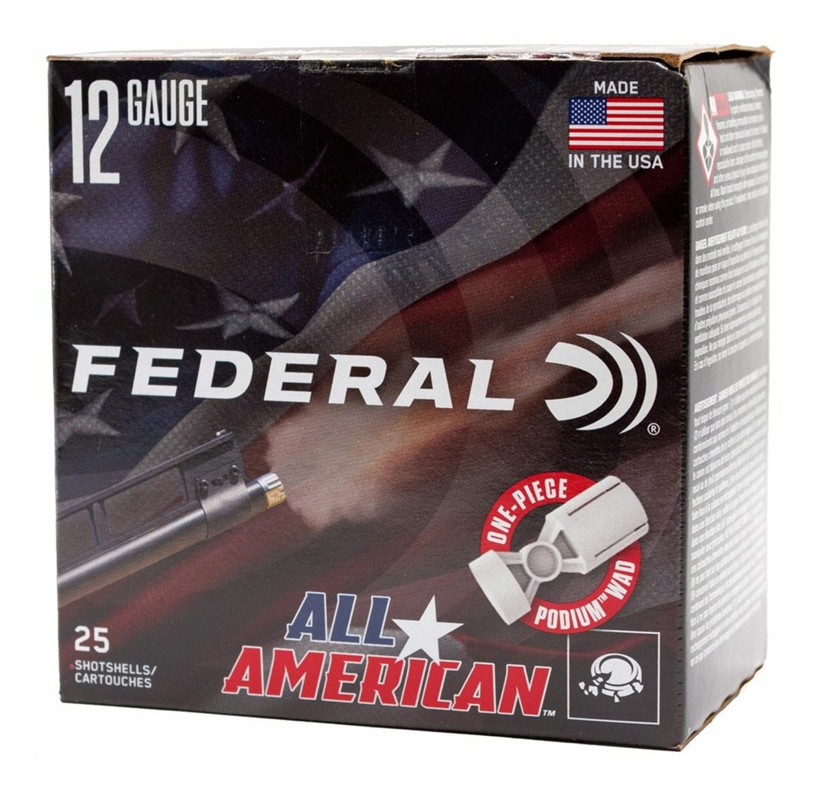 Federal FAA12HC75 All-American 12 Gauge 2.75in 1 1/8oz 7.5 Shot 25 Per Box/