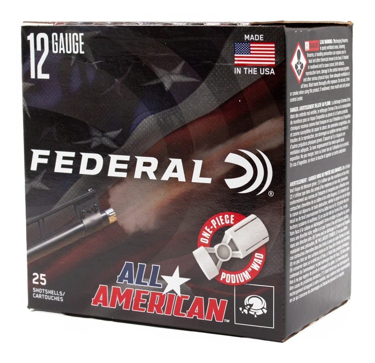 Federal FAA12HC8 All-American 12 Gauge 2.75in 1 1/8oz 8 Shot 25 Per Box/10