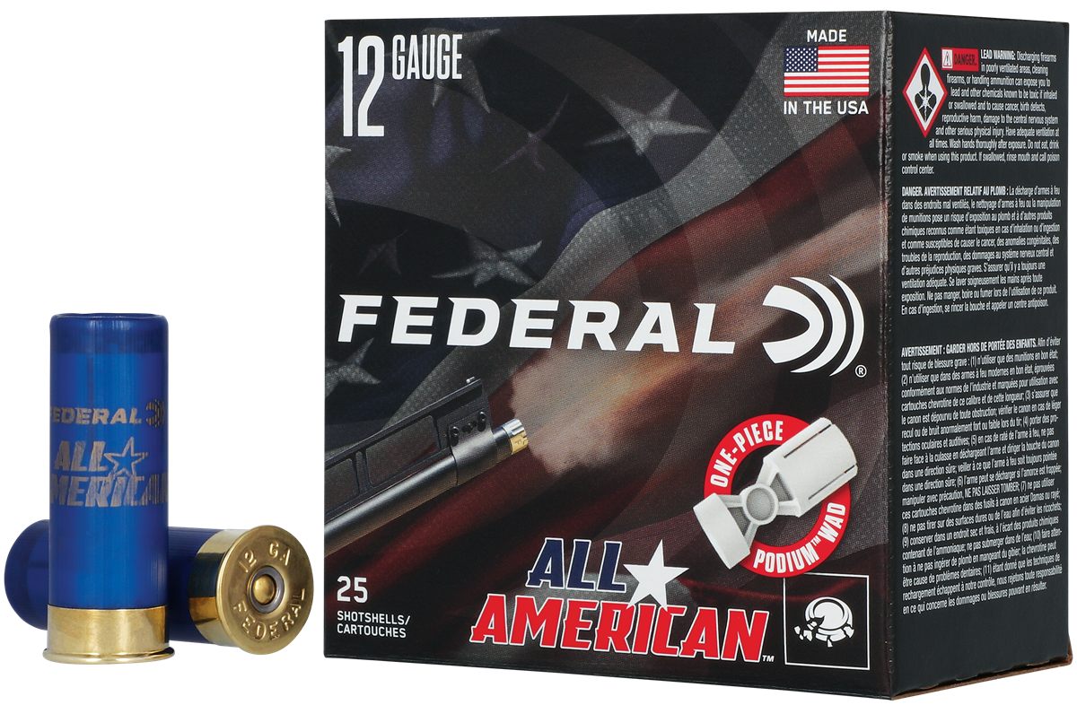 Federal FAA12HC8 All-American 12 Gauge 2.75in 1 1/8oz 8 Shot 25 Per Box/10 view 2