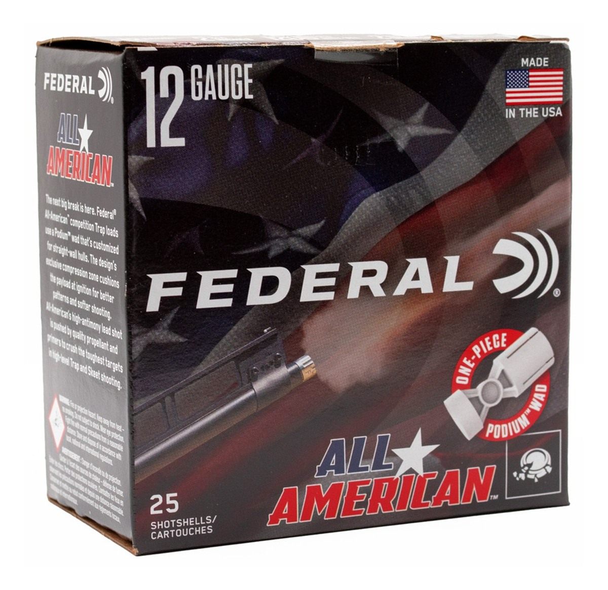 Federal FAA12L175 All-American 12 Gauge 2.75in 1oz 7.5 Shot 25 Per Box/10 C view 2