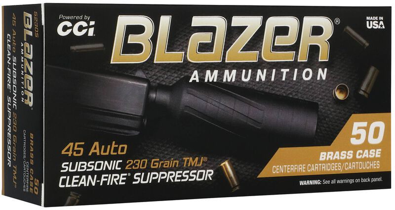 CCI Ammunition Blazer Brass Clean-Fire Suppressor handgun .45 Auto 230gr TM view 2