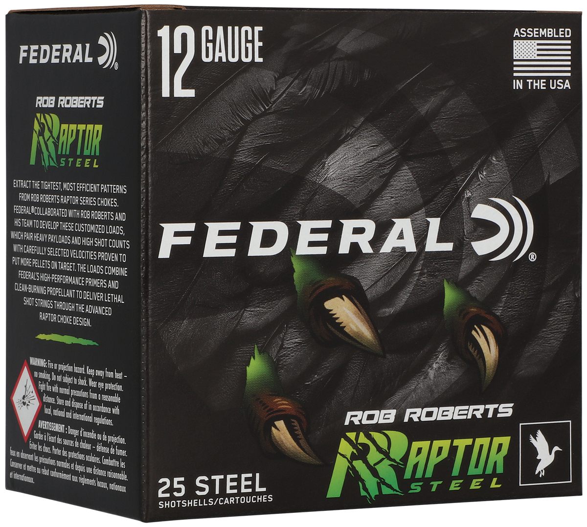 Federal RRS1383 Rob Raptor 12 Gauge 3in 1 3/8oz 3 Shot 25 Per Box/10 Case